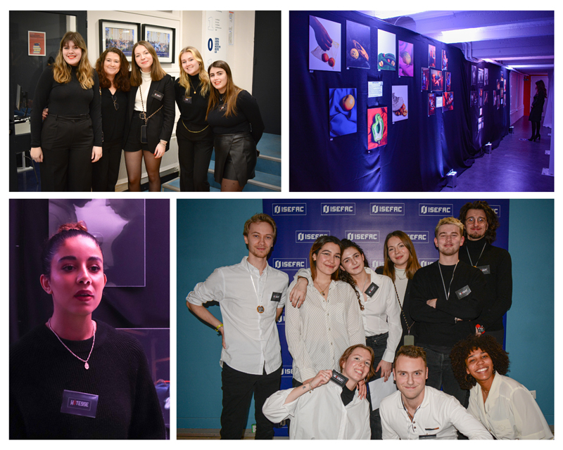 Montage photo d'étudiants ayant organisé une exposition