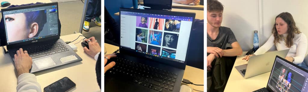 Photo des étudiants ISEFAC qui créent un influenceur virtuel